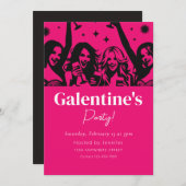 Galentine's Day Party Uitnodiging (Voorkant / Achterkant)