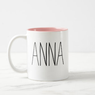Galentine's Day Personalized Name Tweekleurige Koffiemok