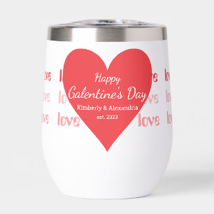 Galentine's Day Personnalisé Pink and Red Heart