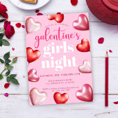 Galentine's Day Pink Fun Girly Party Kaart