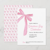 Galentine's day Pink Ribbon Bow Girly modern Kaart (Voorkant / Achterkant)