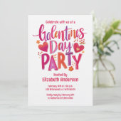 Galentines Day Red hand drawn Party Invitation (Debout devant)
