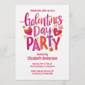 Galentines Day Red hand drawn Party Invitation (Devant)