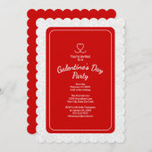 Galentine's Day Red Party Invitation Invitation (Devant / Derrière)
