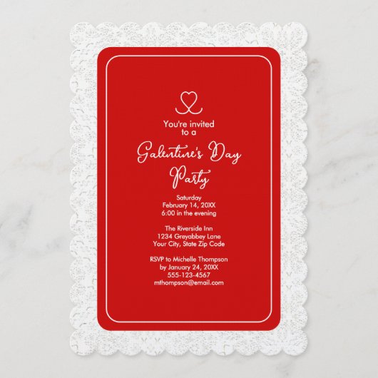 Galentine's Day Red Party Kaart (Voorkant)