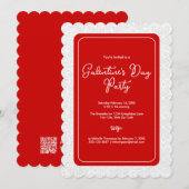 Galentine's Day Rode Party Kaart (Voorkant / Achterkant)