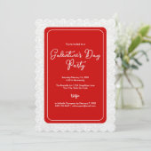 Galentine's Day Rode Party Kaart (Staand voorkant)