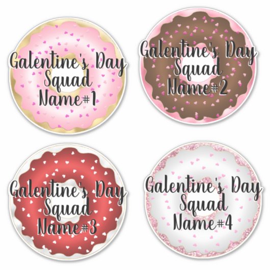 Galentine's Day Squad Ajouter des noms Stickers Mo (Devant)