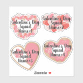 Galentine's Day Squad voegt Names Monogram Sticker (Vel)