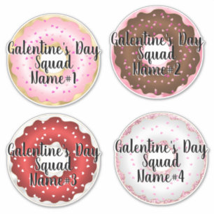 Galentine's Day Squad voegt Names Monogram Sticker