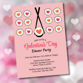 Galentine's Day Sushi Dinner Party Valentijnsdag Kaart