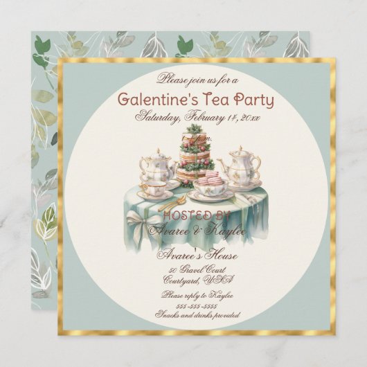 Galentine's Day Tea Party (Voorkant / Achterkant)