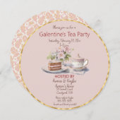 Galentine's Day Tea Party Kaart (Voorkant / Achterkant)