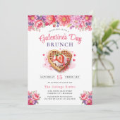 Galentine's Day Valentijn Brunch Uitnodiging (Staand voorkant)