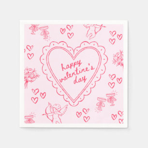 Galentine's Day Valentijnsdag Roze Meisjesachtig Servet