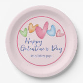 Galentine's Day Waterverf Harten Papier Bord (Voorkant)