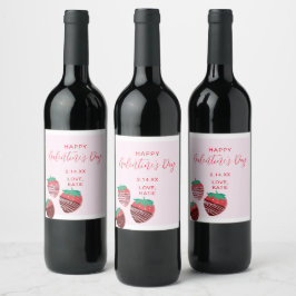 Galentine's Day Wijn Mousserende Wijn Label Strawb Wijn Etiket