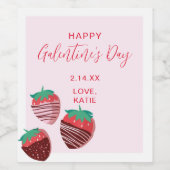 Galentine's Day Wijn Mousserende Wijn Label Strawb Wijn Etiket (Enkel label)