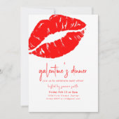 Galentines Dîner Valentine Filles Invitation de nu (Devant)