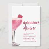 Galentines Dîner Valentine Filles Invitation de nu (Devant)