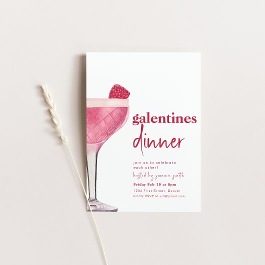 Galentines Dîner Valentine Filles Invitation de nu