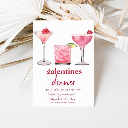 Galentines Dîner Valentine Filles Invitation de nu