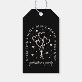 Galentines feest bestie meisjes nacht zwarte harte cadeaulabel