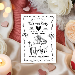 Galentine's Feest, Valentijnsfeest doodle Kaart