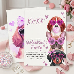 Galentine's Feestje Hond Uitnodiging, Mooie Waterv Kaart