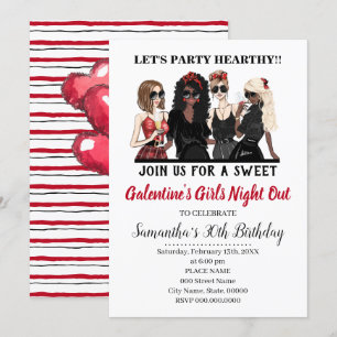 Galentine's Girls Night Out Valentijnse Partij Kaart