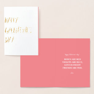 Galentine's Goud Roze Kaartontwerp Folie Kaarten