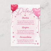 Galentine's liefde is in de lucht bruiloft detail informatiekaartje (Voorkant)