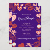 Galentines nuptiale invitation Purple Cute (Devant / Derrière)