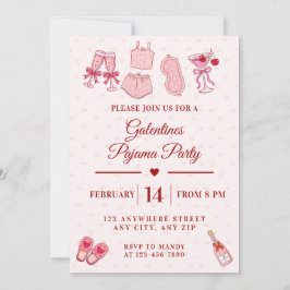 Galentines Pajama Party Girls Valentines Kaart