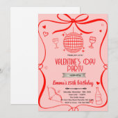 Galentine's party Invitation  Kaart (Voorkant / Achterkant)