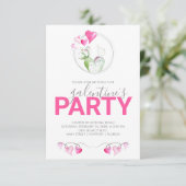 Galentines Party Invitations Waterverf Cactus (Staand voorkant)
