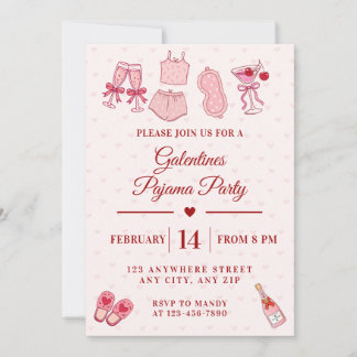 Galentines Pyjama Feest Meisjes Valentijn Kaart