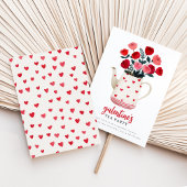 Galentine's Tea Party Teapot Floral  Invitation