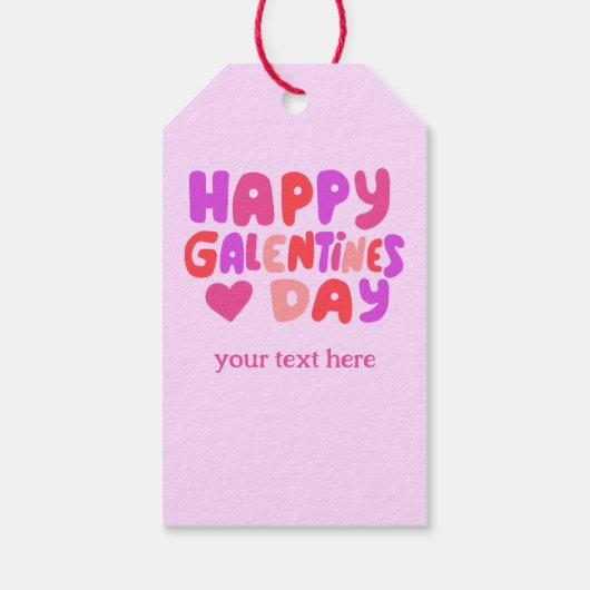 Galentines Valentijns  Harten Groovy Retro CUSTOM Cadeaulabel (Achterkant)
