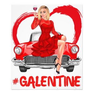 Galentines Valentijnse Vrouw Vrouwen Galentine Li Foto Afdruk