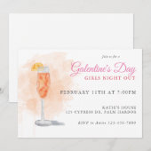 Galentine's Waterverf Drink uitnodiging (Voorkant / Achterkant)