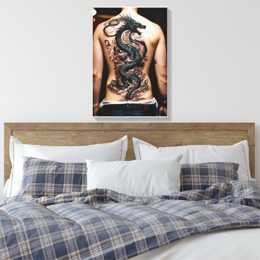 Galerie d'art en toile étirée Art Dragon Tatouage (Insitu(Chambre))
