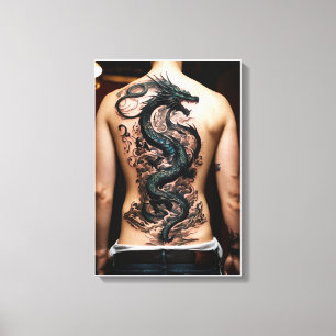 Galerie d'art en toile étirée Art Dragon Tatouage