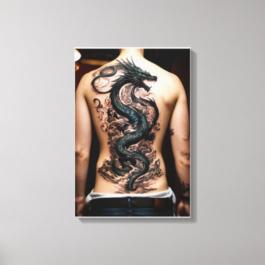 Galerie d'art en toile étirée Art Dragon Tatouage (Recto)