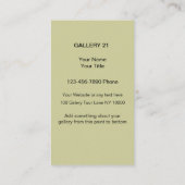 Galerie d'artistes Carte de visite classique (Dos)