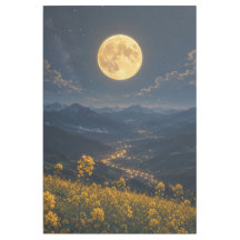 Galerie Mystic Full Moon Mountain Valley sur toile
