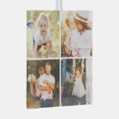 Galerieraster 4 Foto's Aangepaste foto-versiering Glas Ornament (Voorkant Rechts)