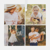 Galerieraster 4 Foto's Aangepaste foto-versiering Glas Ornament (Achterkant)