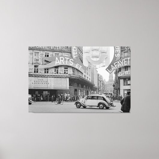 Galeries Lafayette Paris Haussmann 1940 Foto Canvas Afdruk (Voorkant)