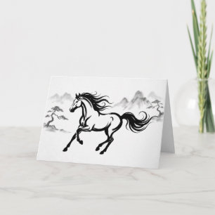 Galerijpaard Sumi E Ink Art Kaart